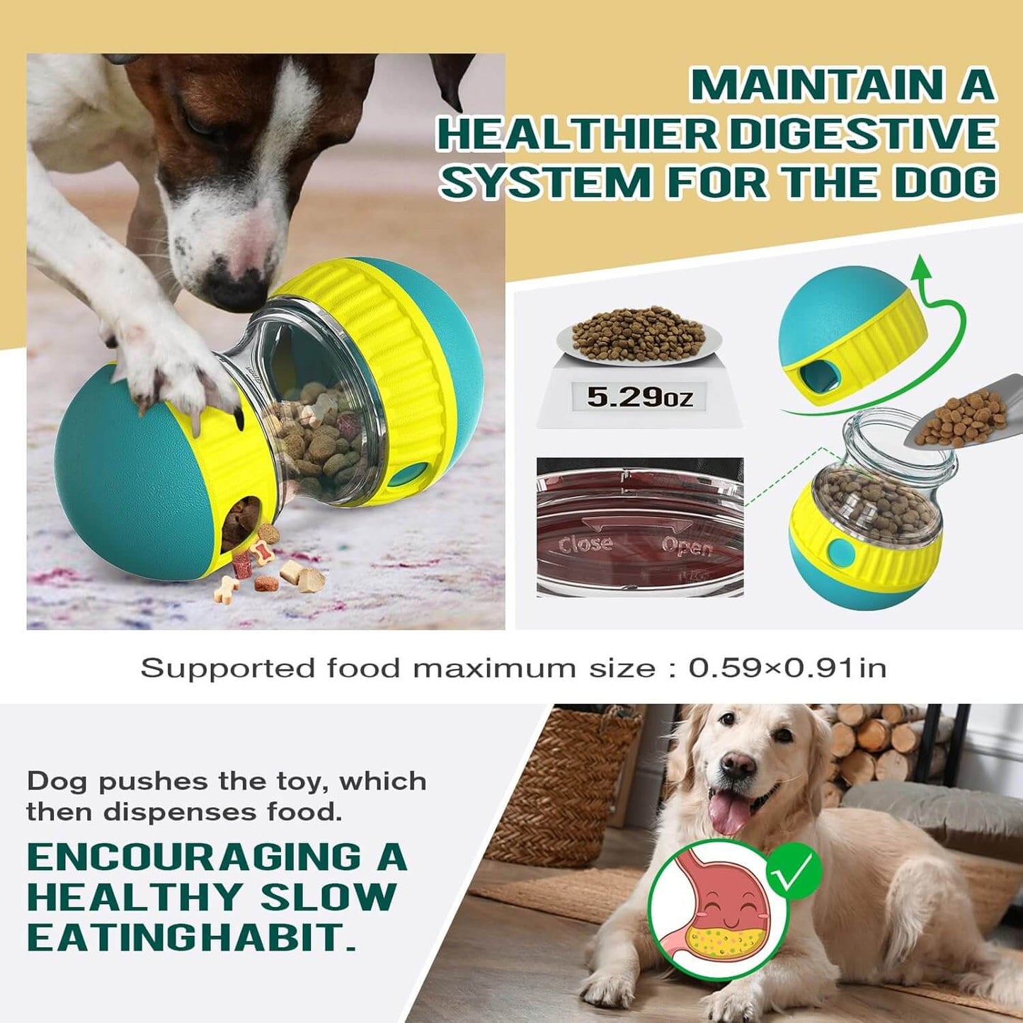 Slow feeder dog toy for engaging playtime and healthier digestion in dogs.