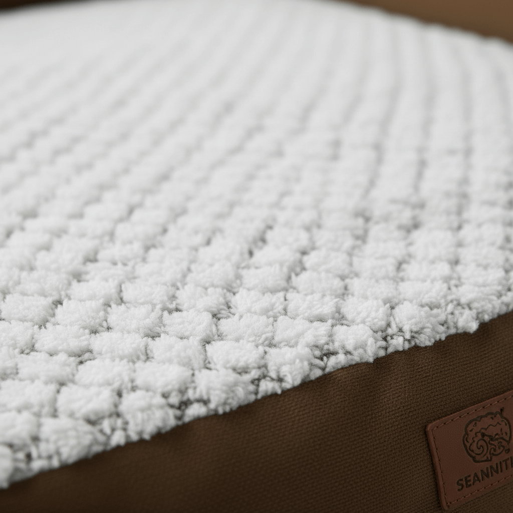 Orthopedic Dog Bed for Large Dogs | Memory Foam Couch close-up showing soft, plush texture and premium materials.