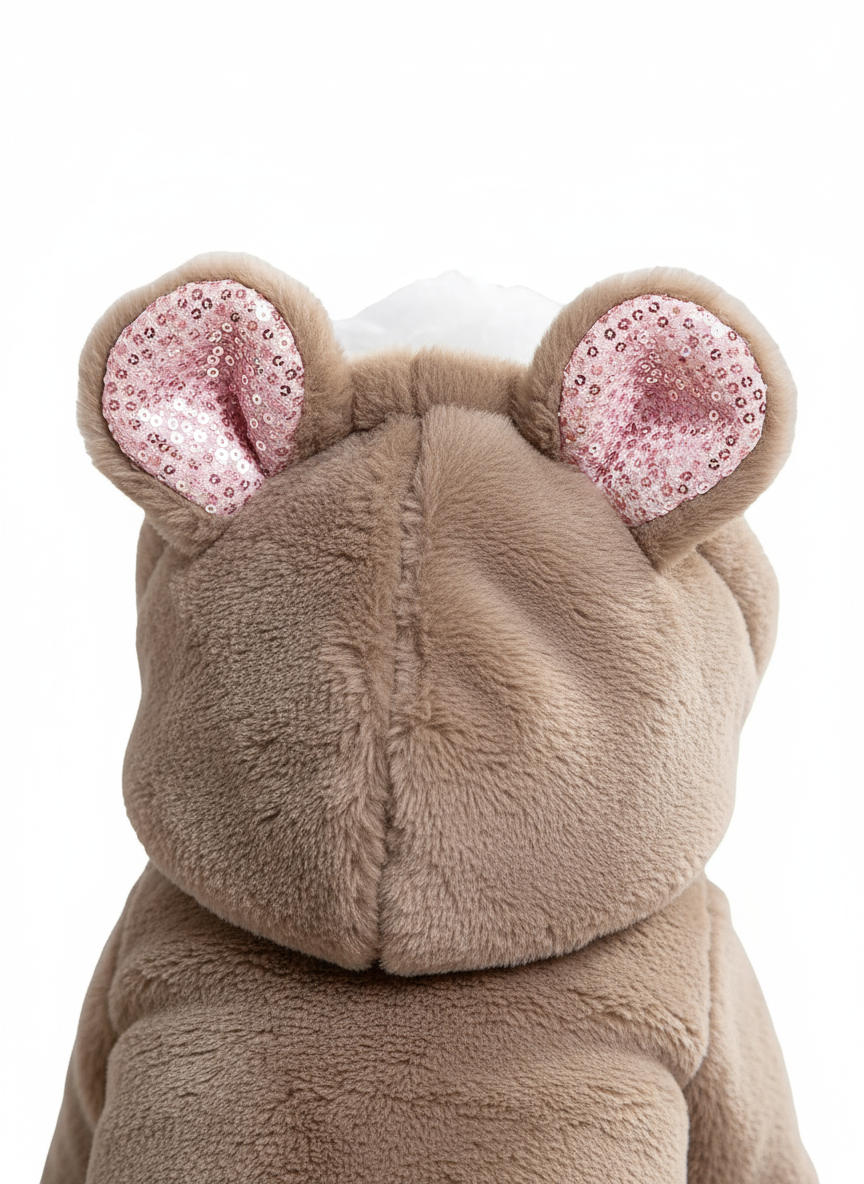 3D ear hoodie close-up