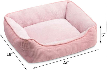 Plush Corduroy Pet Bed for Small Pets