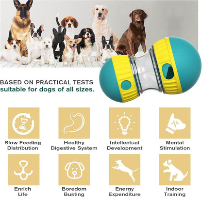 Slow feeder dog toy - interactive treat ball dispenser for engaging play and healthier eating.