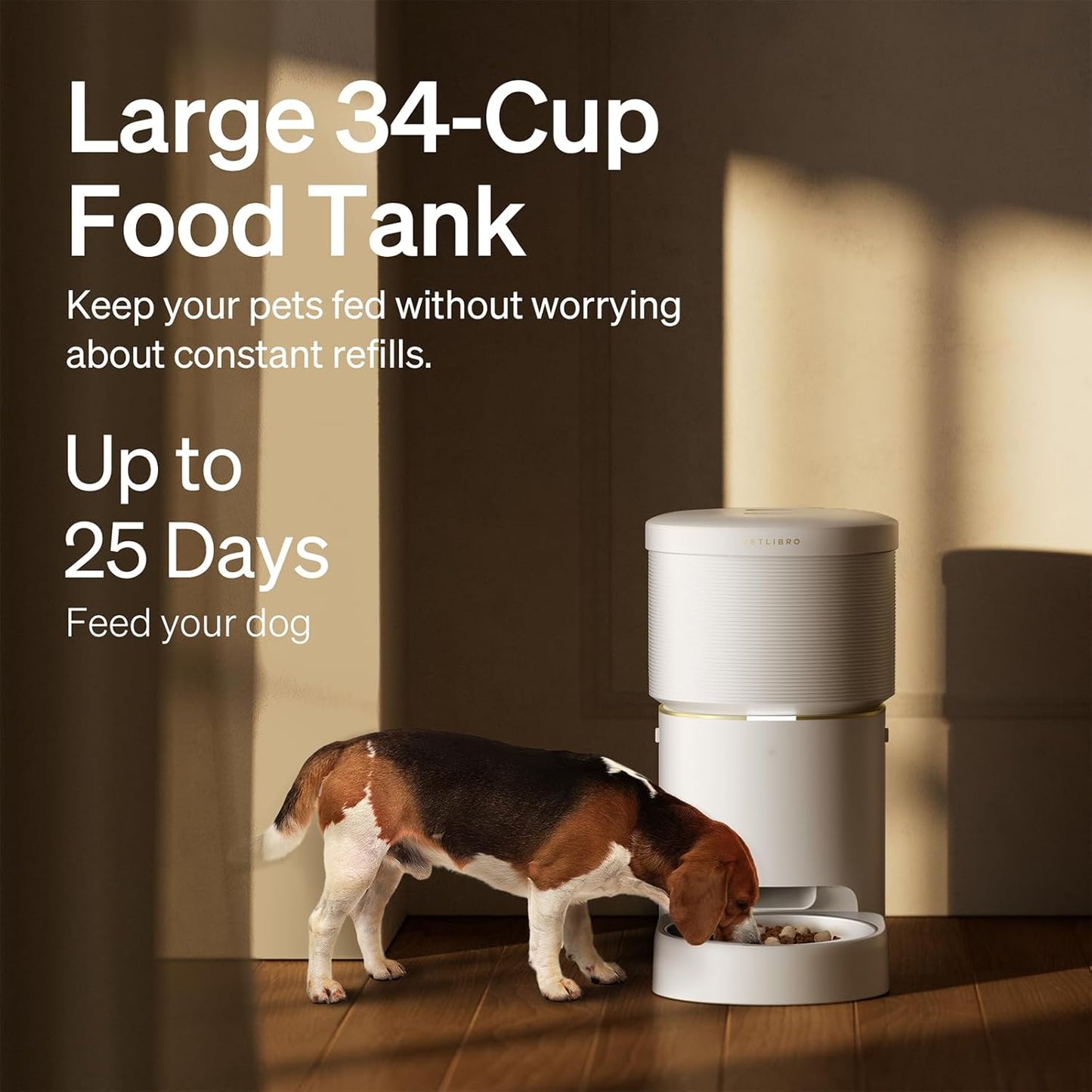 Automatic Pet Feeder with Vacuum Seal – 34 Cup WiFi Feeder
