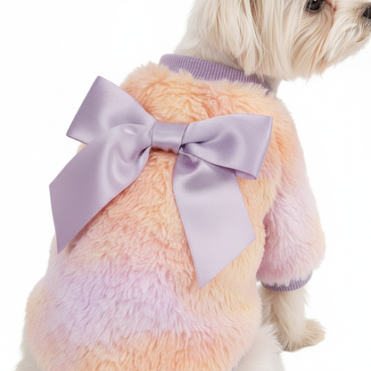 Back view with purple bow