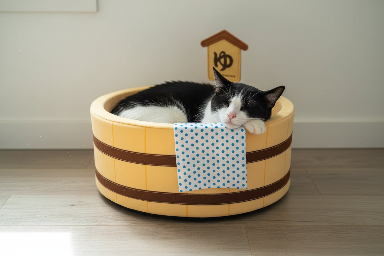 Black & white in barrel bed