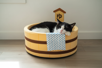 Black & white in barrel bed