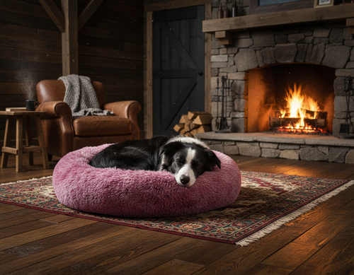 Border Collie in Calming Bed