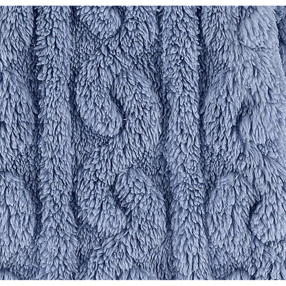 Fleece Pajamas for Small Dogs – 4-Leg Cozy Winter Jumpsuit detailed blue fabric close-up.