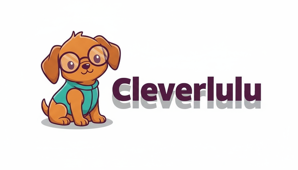 Cleverlulu logo met spierwitte achtergrond