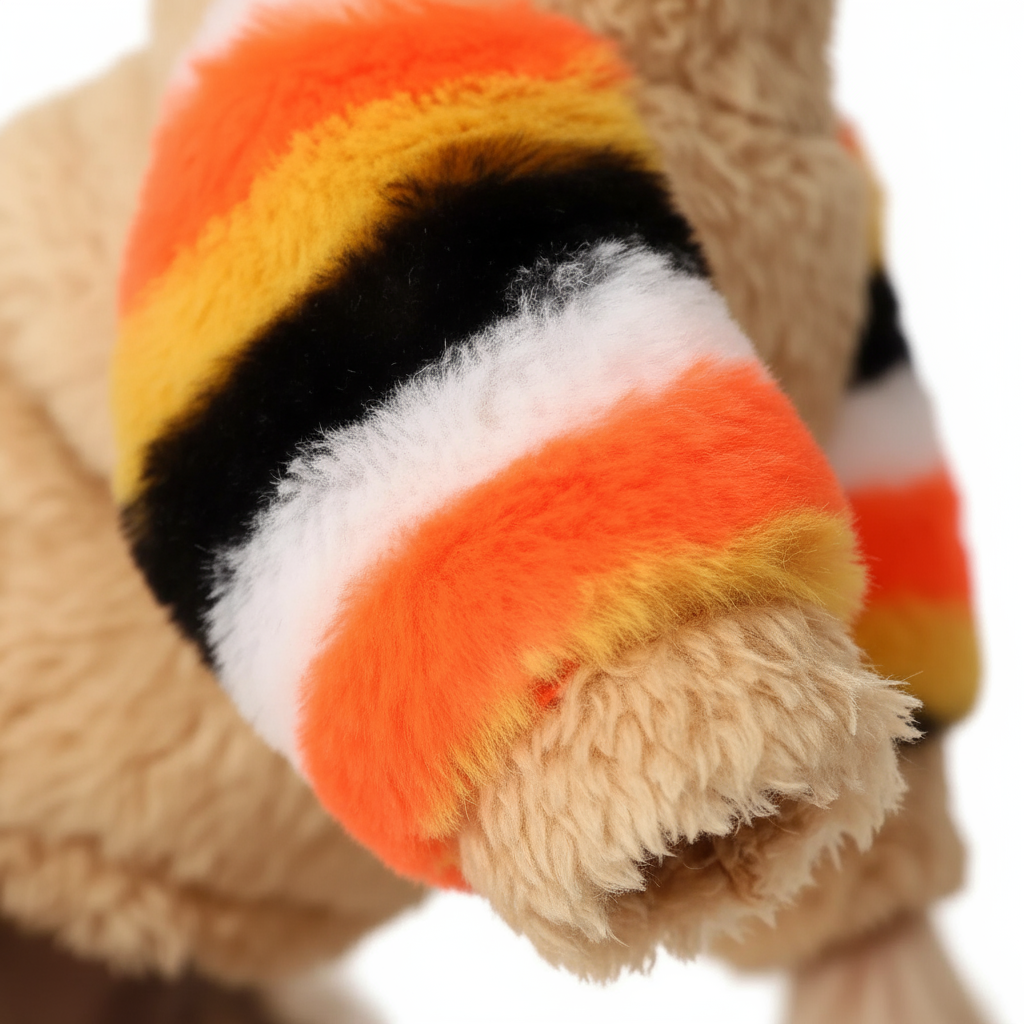 Close-up rabbit fur cuff detail