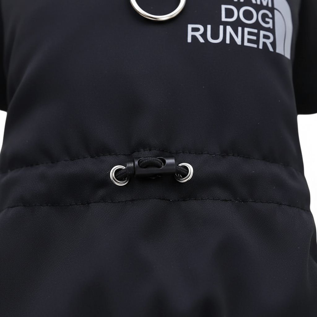 Close-up of the Premium Windproof Dog Jumpsuit showing attachment and fabric details for optimal pet comfort.