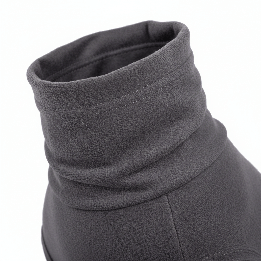 Close-up of a soft turtleneck on a premium velvet dog sweater for large dogs.