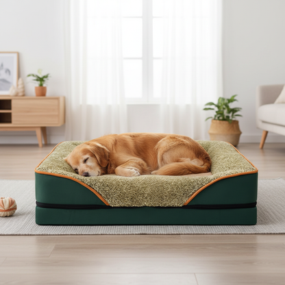 Dog on Bed Light Living Room