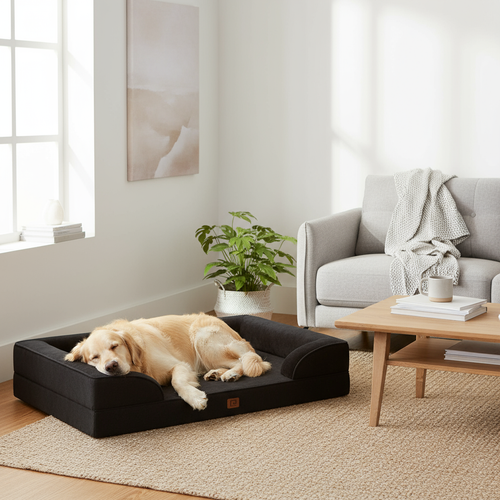 Golden Retriever in Scandinavian Living Room