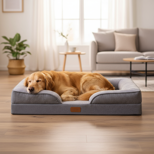 Golden Retriever on Orthopedic Dog Bed
