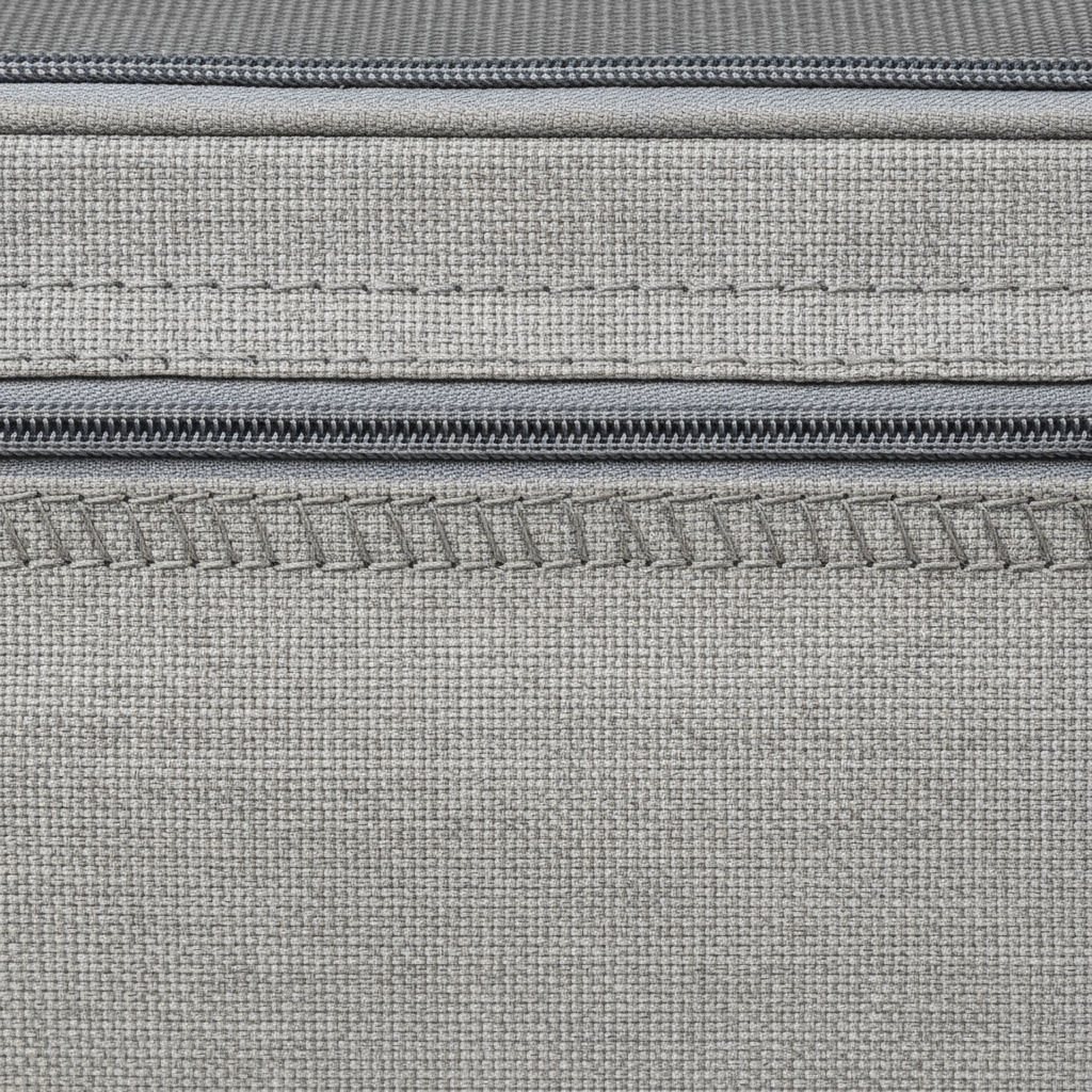 Grijze pet carrier materiaal close-up