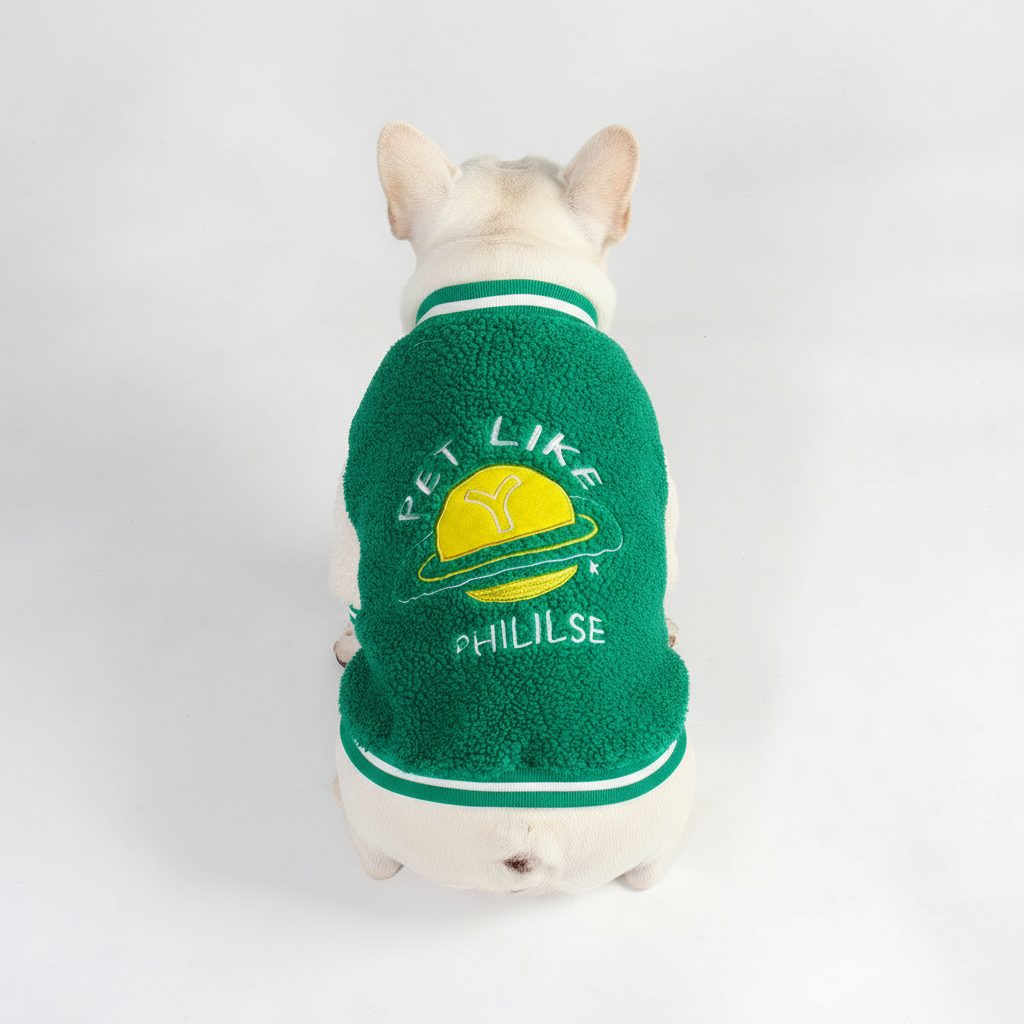 Groene baseball jas achterkant