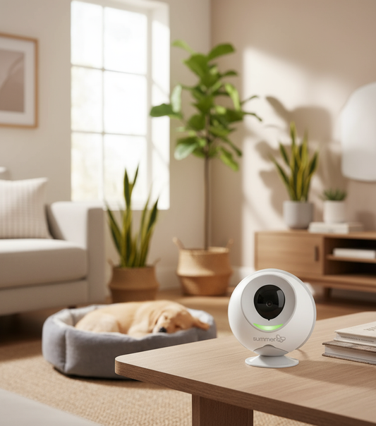 LIV Cam with puppy in living room