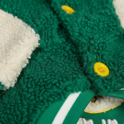 Macro groene fleece textuur