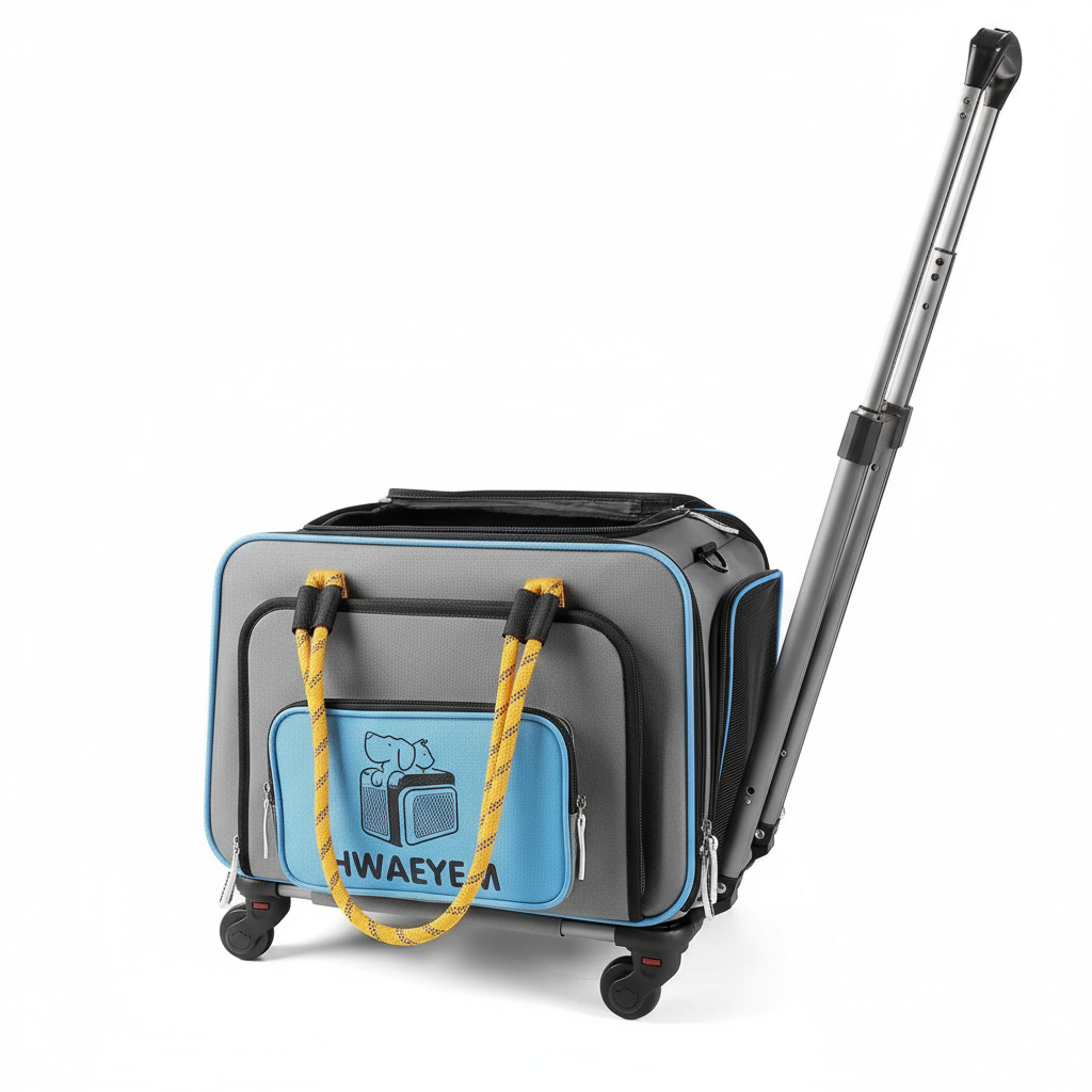 Pet carrier met wielen wit