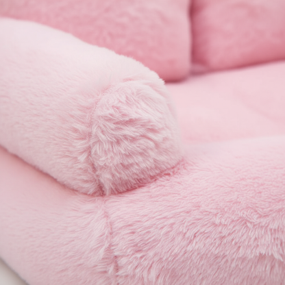 Pink pet couch - texture close-up