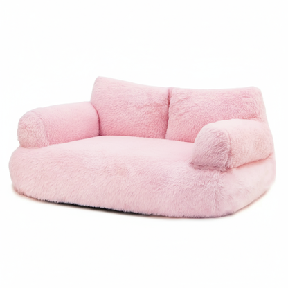 Pink pet couch - white background