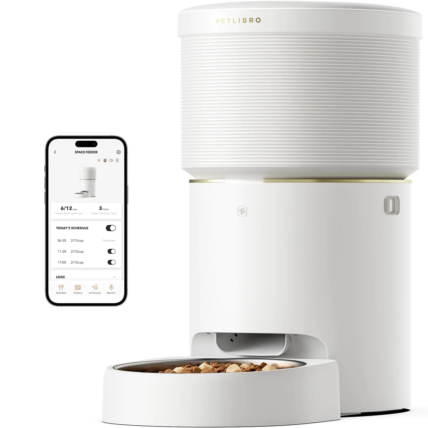 Vacuum Seal WiFi Pet Feeder - 34 Cup Automatic Cat & Dog Feeder