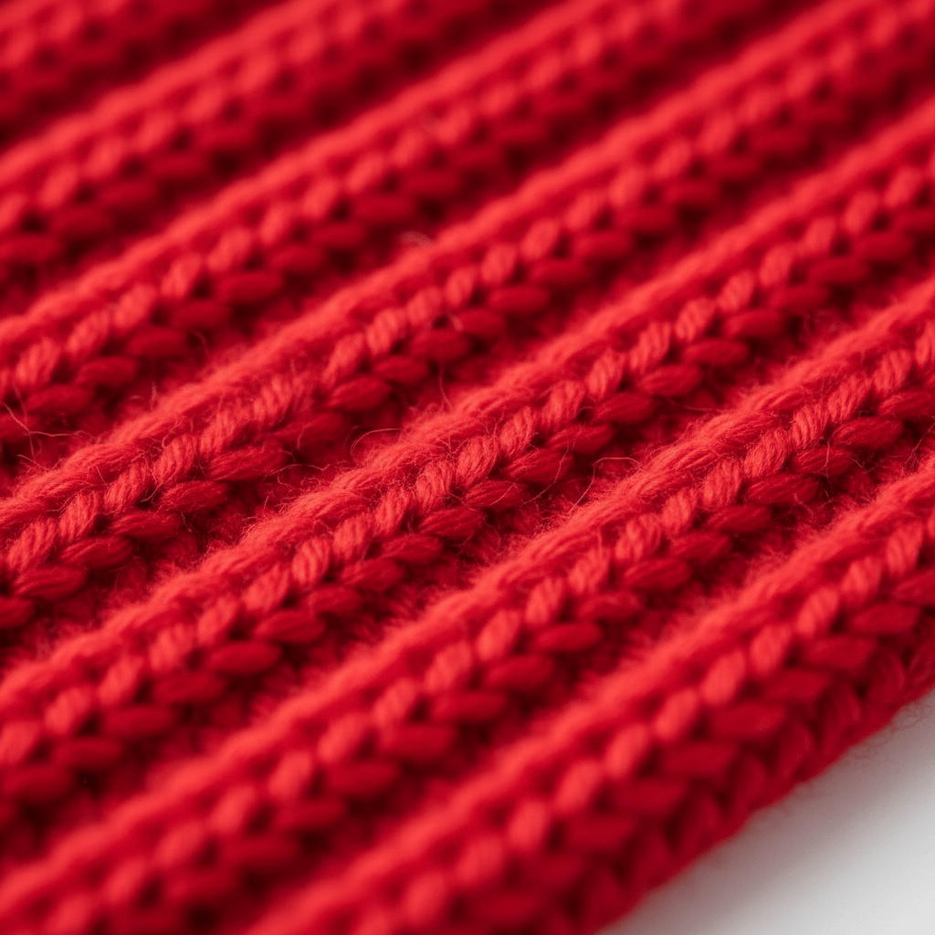 Winter Dog Scarf 2-Pack – Red & Green | Festive Knit - close-up of cozy red knit fabric.