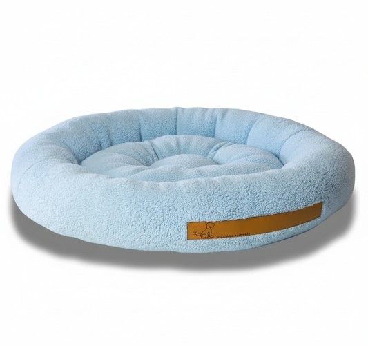 Round bed bolster and interior detail