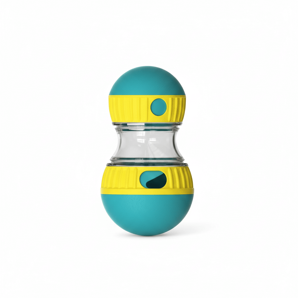 Slow feeder dog toy - interactive treat ball dispenser designed for engaging playtime and healthier eating habits.