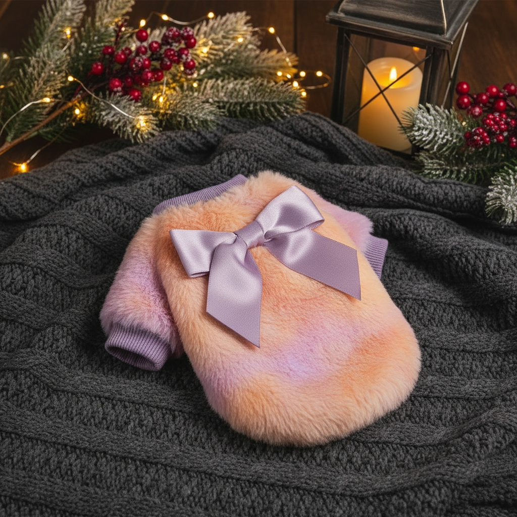 Sweater on cozy blanket winter scene