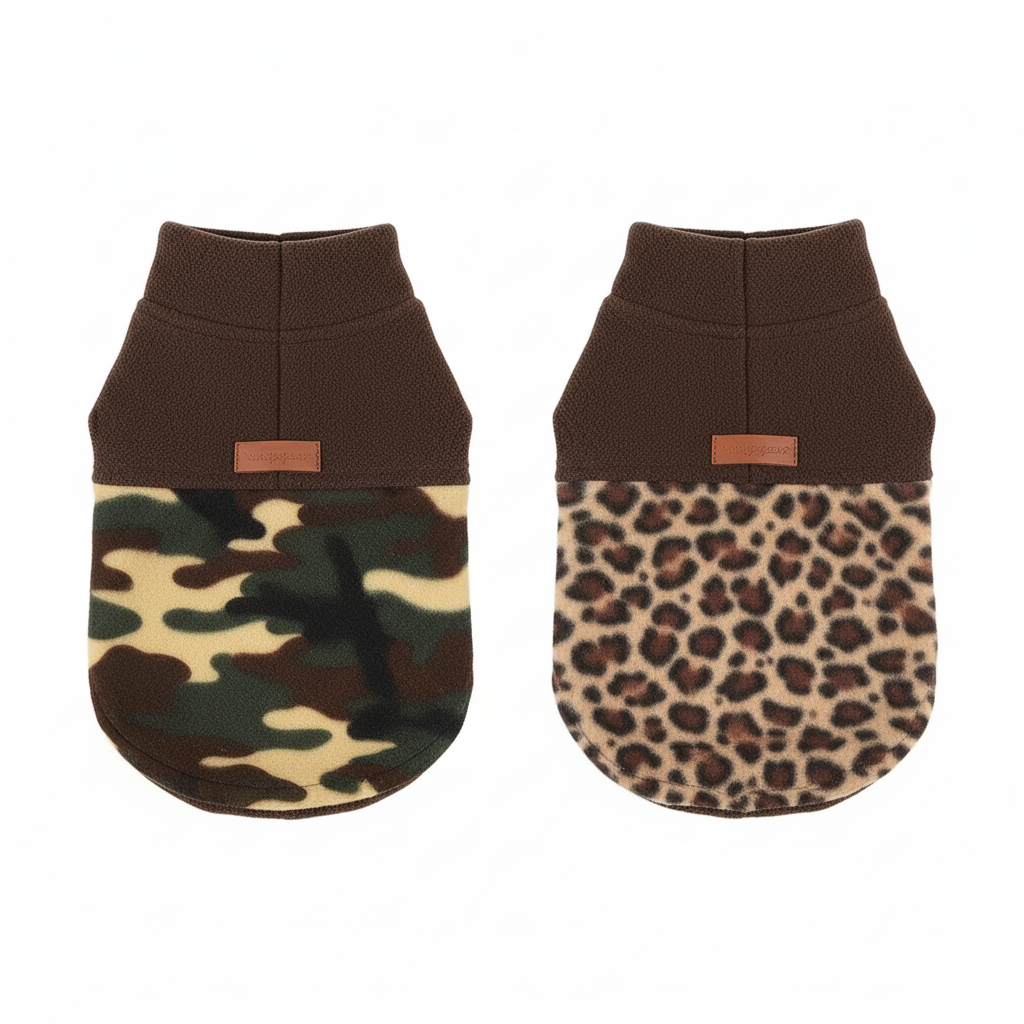 Twee hondentruien - camo en leopard